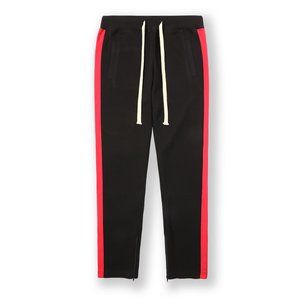 Men's Outline Stripe Pant Joggers - Black & Red (Small/Medium)
